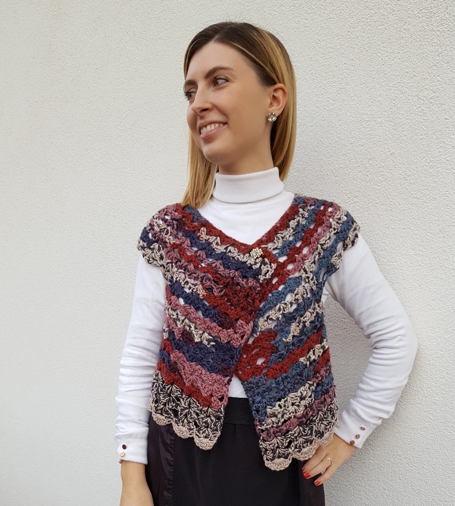Cardigan top down all’uncinetto